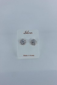 CZ-E242 Sun Cubic Zirconia earring with silver post