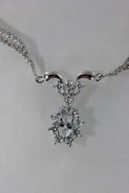 CZ-N201 Oval wedding Cubic Zirconia necklace