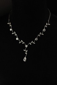 N19-913 CZ water drop necklace 