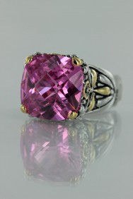 CZ-RS711 Pink Antique CZ Rings 