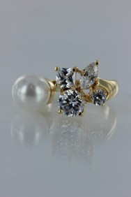CZ-RA310 Popular pearl with multi look CZ ring 