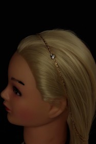 H116 Stone headband with back chain 