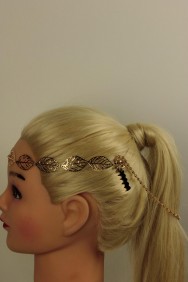 H117 leaf chain headband with comb 