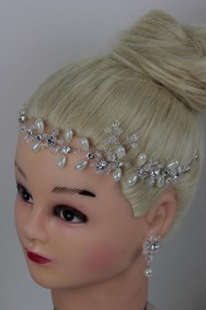 H144 Handmade Bridal Hair with bobby Pin with Matching Earring 