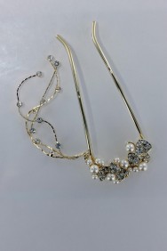 S73 Large heart dangling hair stick 
